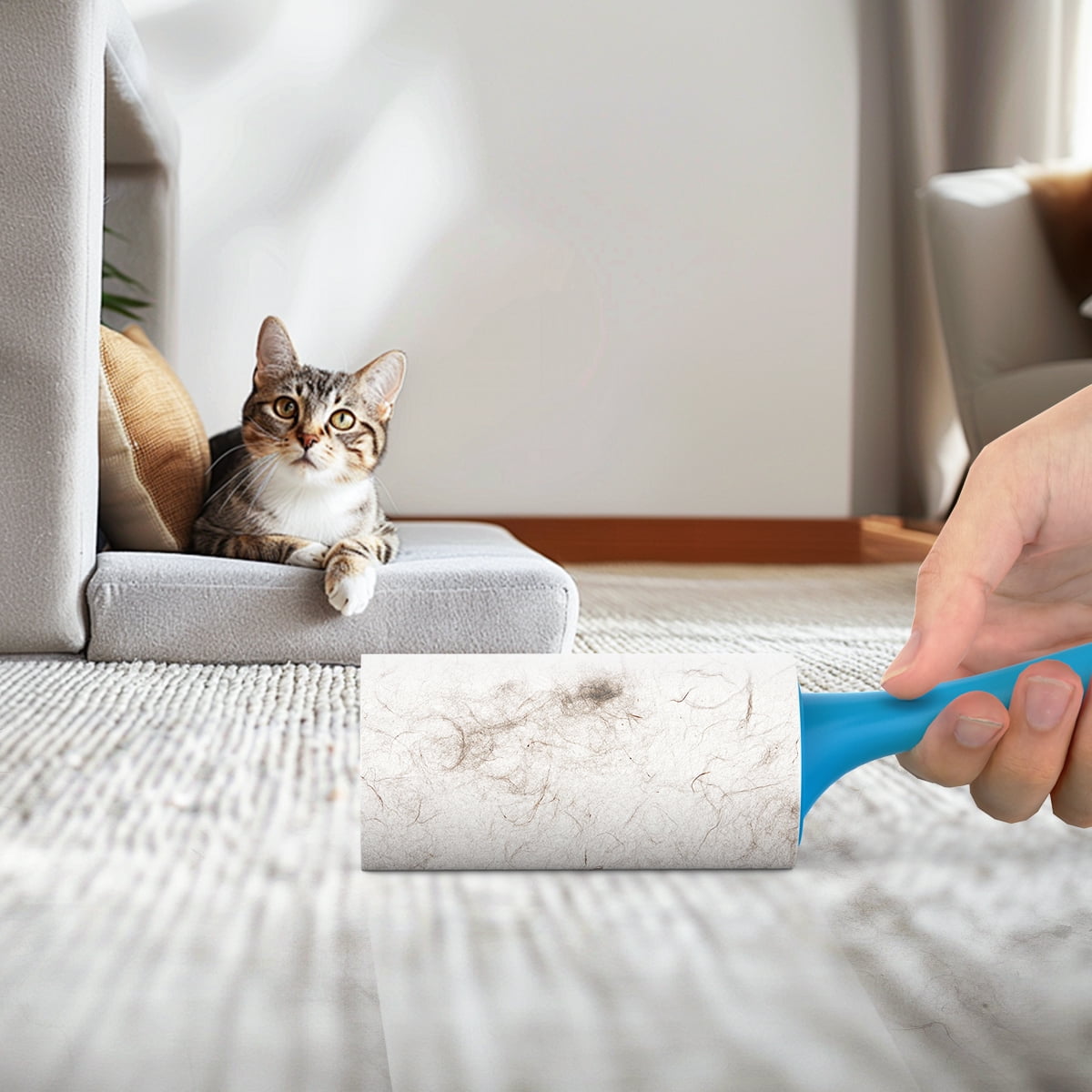 GPED Lint Rollers for Pet Hair Extra Sticky, 600 Sheets Total Upgraded 3 Handles with 6 Refills, Extra Sticky Remover for Clothes, Furniture, Carpet, Dog & Cat Hair Removal, Blue