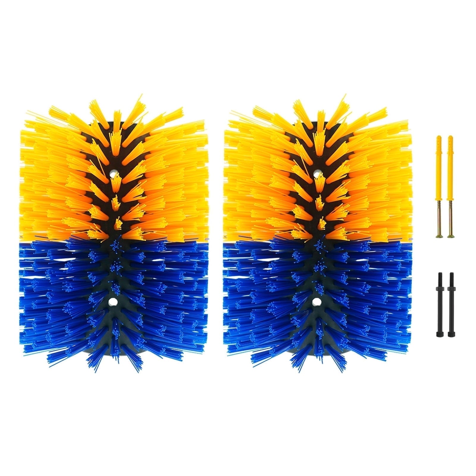 2PCS Livestock Scratch Brushes, Horse Scratcher Full Massage Brush Kit, Relieve Itching on Back, for Horse, Cattle, Sheep, Pig, Yellow