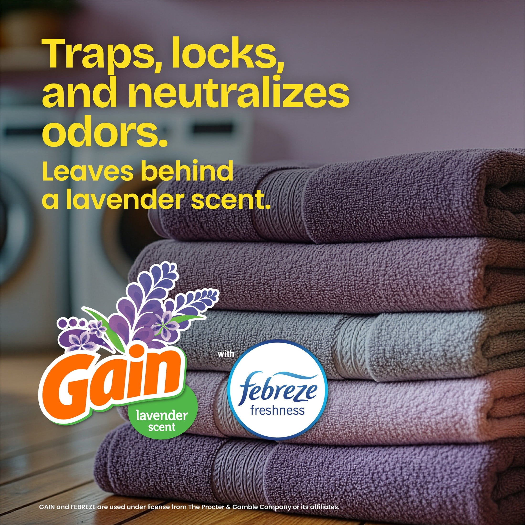 Glad ForceFlex Tall Kitchen Drawstring Trash Bags, 13 Gallon, Gain Lavender with Febreze Freshness, 80 Count