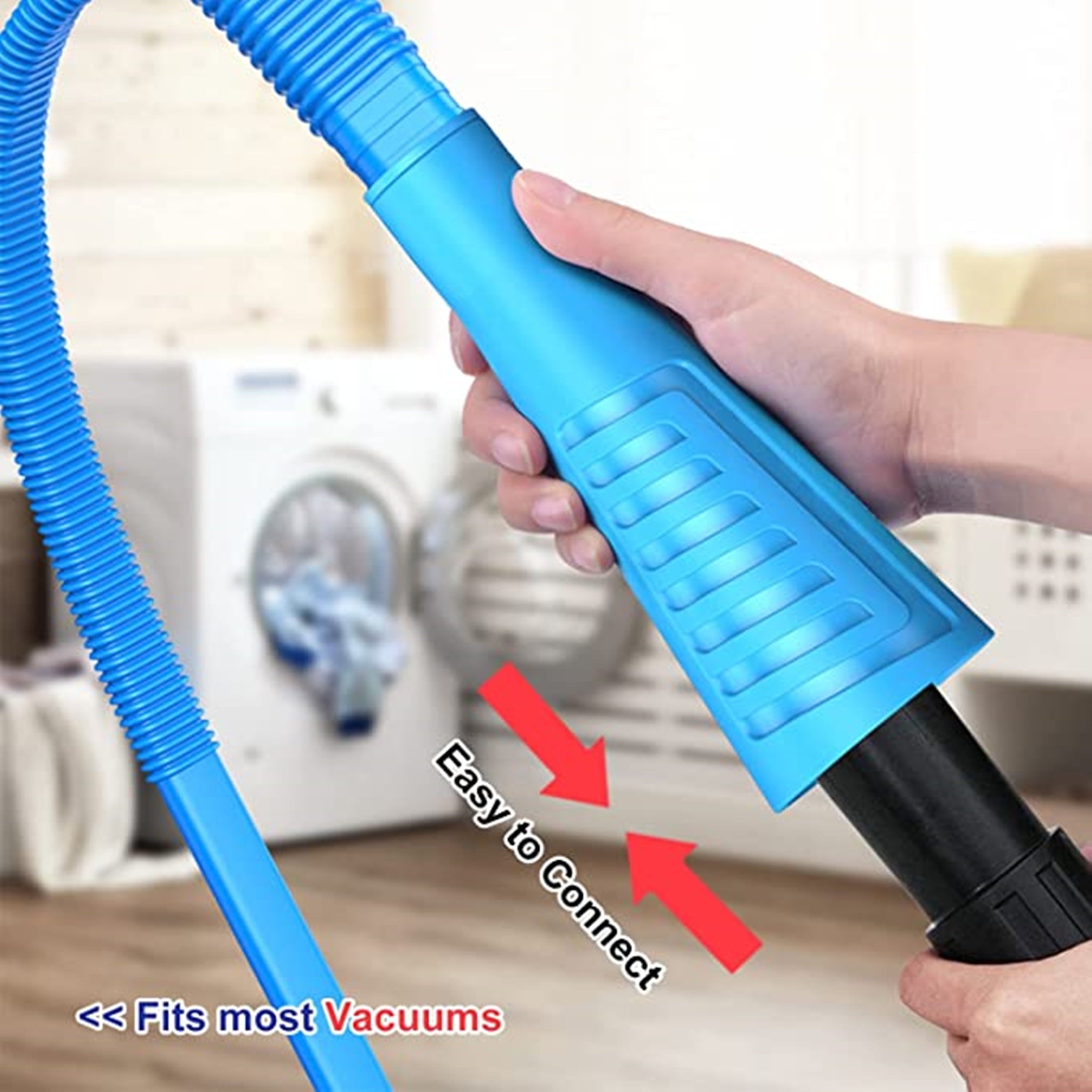 DRYVENCK Dryer Vent Cleaner Kit and Dryer Lint Brush Vacuum Hose Attachment Brush Lint Remover Power Washer and Dryer Vent Vacuum Hose Replacement Parts(Blue)