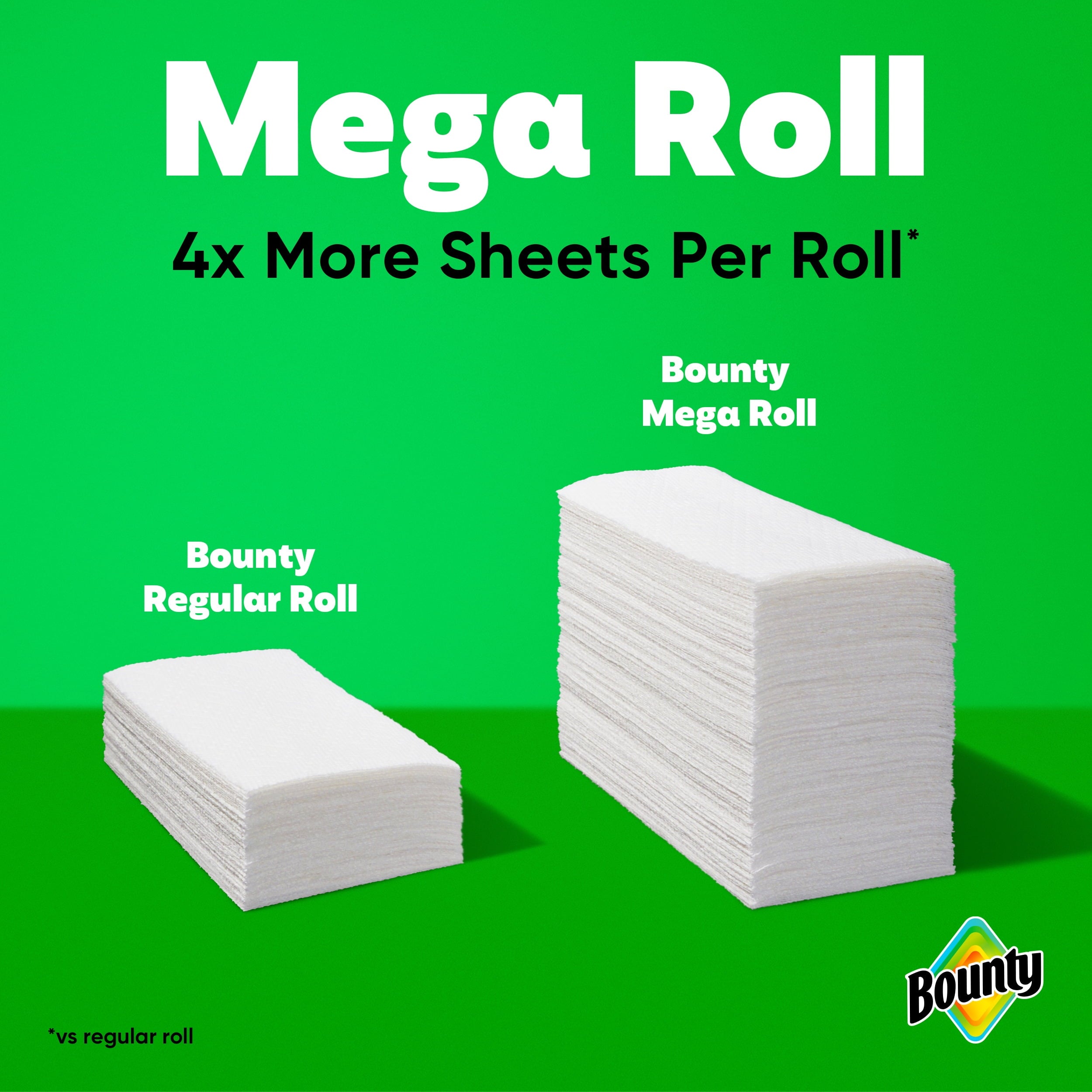 Bounty Paper Towels Select-A-Size White, 6 Mega Rolls, 164 Sheets per Roll