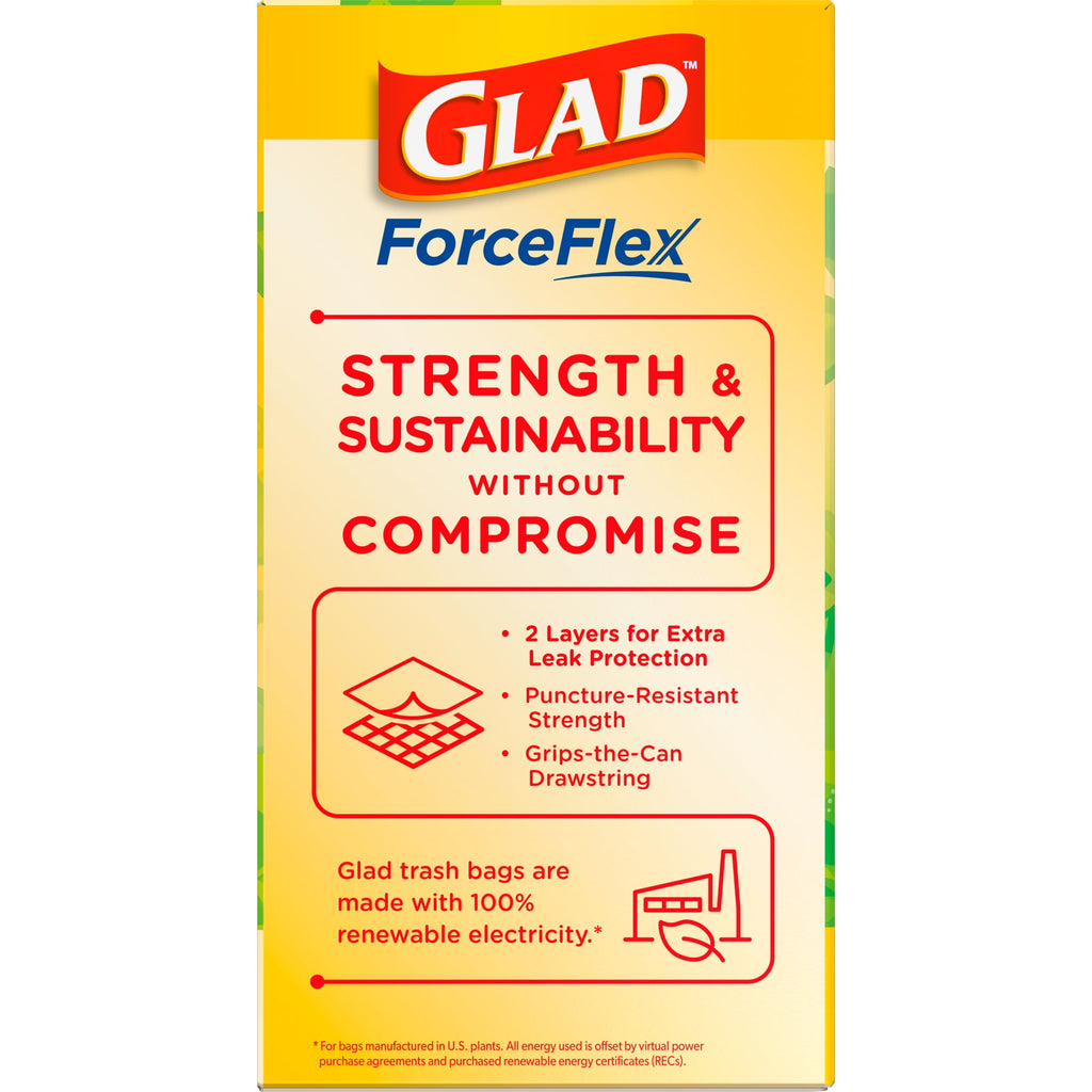 Glad ForceFlex Tall Kitchen Drawstring Trash Bags, 13 Gallon, Gain Original with Febreze Freshness, 80 Count
