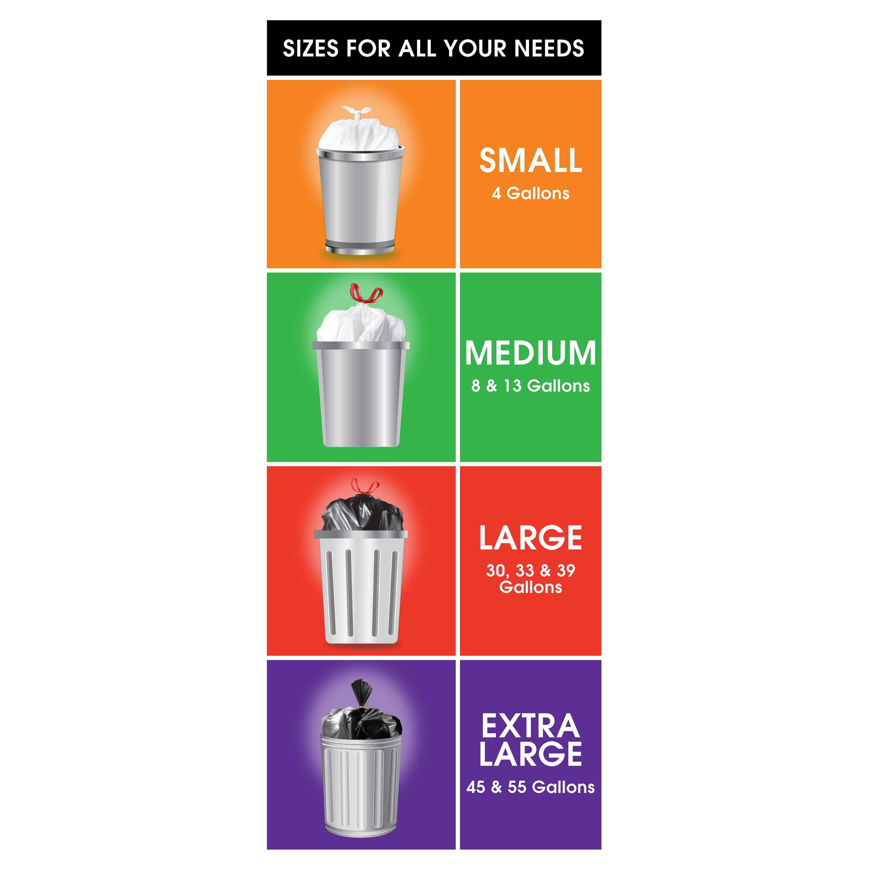 Great Value Strong Flex Tall Kitchen Drawstring Bags, Lavender Fields, 13 Gallon, 80 Count