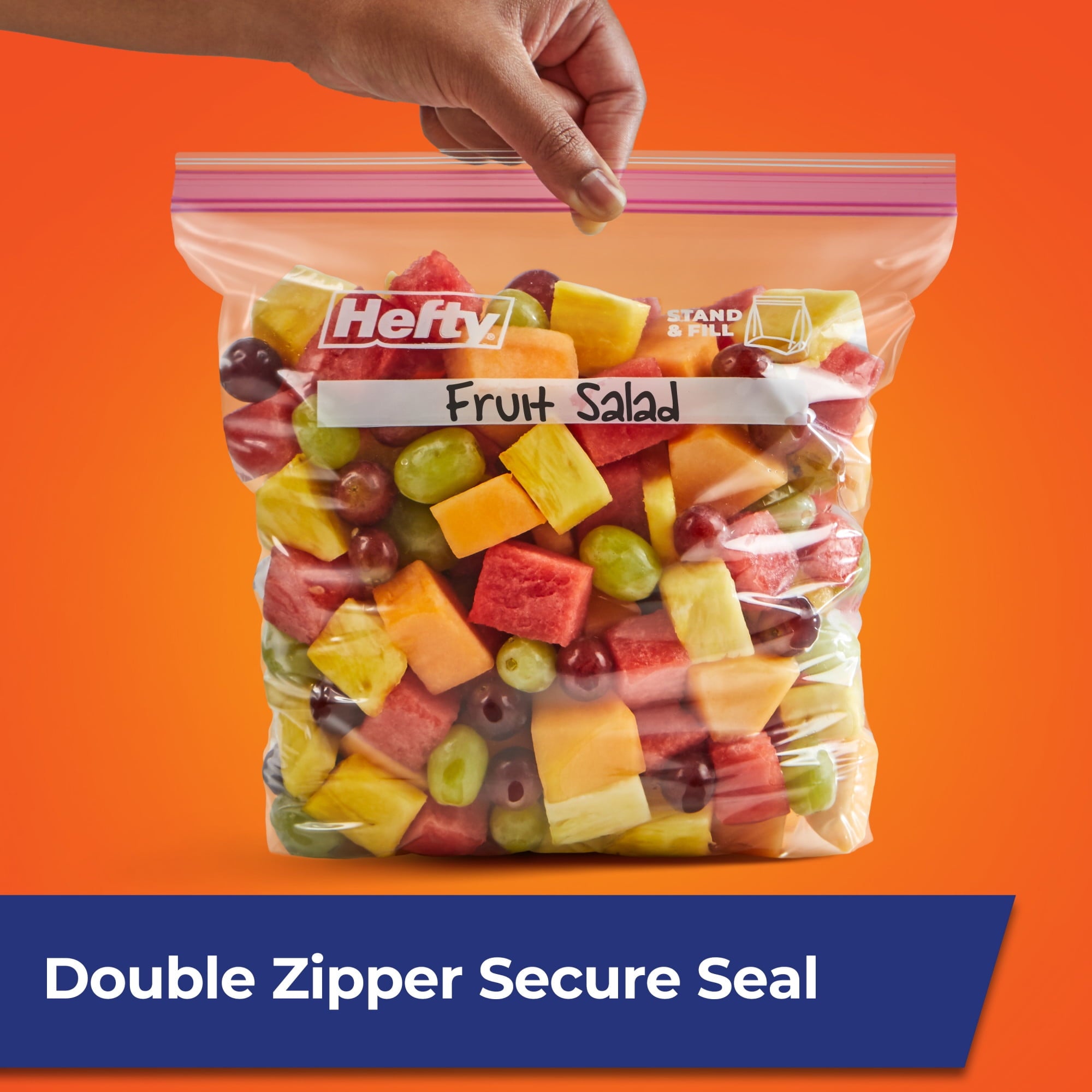 Hefty Press to Close Gallon Food Storage Bags, 40 Count