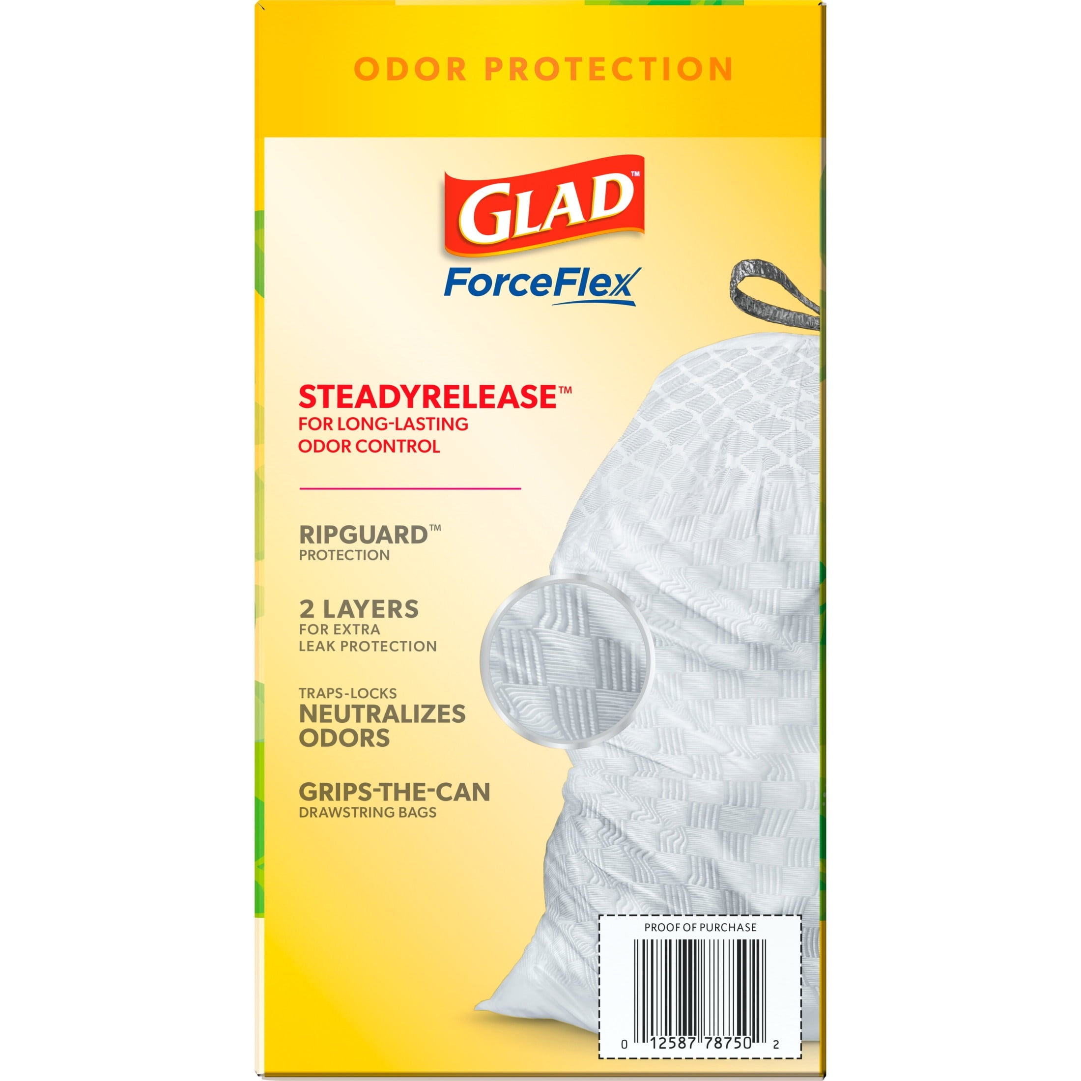 Glad ForceFlex Tall Kitchen Drawstring Trash Bags, 13 Gallon, Gain Original with Febreze Freshness, 80 Count